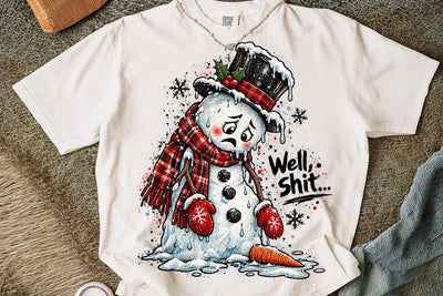 Funny Melting Snowman Sublimation Design SVG DesignDestine 