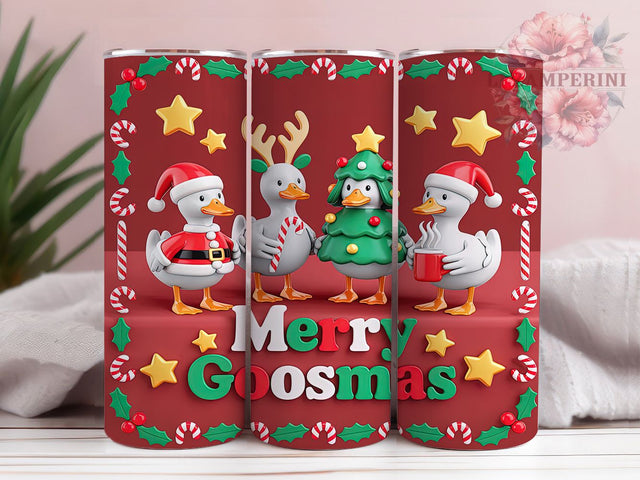 Funny Merry Goosmas Tumbler, Funny Goose Christmas Wrap, Holiday Goose Sublimation Design, Festive Animal Cup, 20Oz Skinny Tumbler Wrap, Silly Christmas Mug, Whimsical Holiday Design Sublimation Li Zamperini 