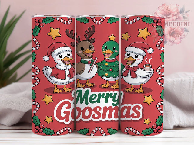 Funny Merry Goosmas Tumbler, Funny Goose Christmas Wrap, Holiday Goose Sublimation Design, Festive Animal Cup, 20Oz Skinny Tumbler Wrap, Silly Christmas Mug, Whimsical Holiday Design Sublimation Li Zamperini 