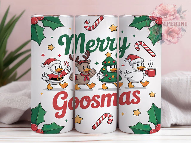 Funny Merry Goosmas Tumbler, Funny Goose Christmas Wrap, Holiday Goose Sublimation Design, Festive Animal Cup, 20Oz Skinny Tumbler Wrap, Silly Christmas Mug, Whimsical Holiday Design Sublimation Li Zamperini 