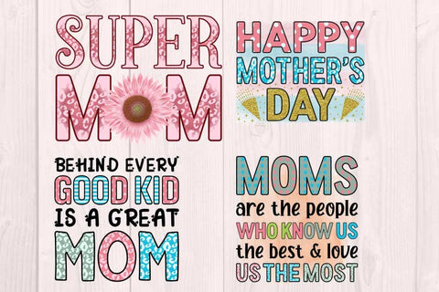 Funny Mom Mama Mother Day Sublimation T-shirt Designs Laser Cut Files Bundle SVG CreativeArt 