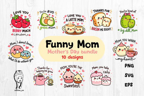 Funny Mom Mother's Day Mama Pun Bundle SVG dadan_pm 
