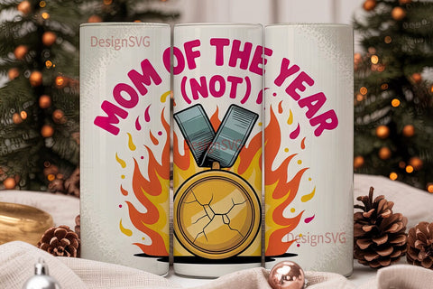 Funny Mom of the Year Tumbler Wrap Sublimation DesignSVG 