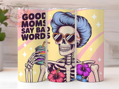 Funny Mom Skeleton Quote 20oz Tumbler, Funny Skeleton Tumbler, Sublimation Wrap, 20oz Tumbler Design, Mother’s Day Gift, PNG Tumbler Wrap, Mom Quote Sublimation Lara' s Designs 