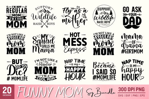 Funny Mom SVG Bundle SVG Designangry 