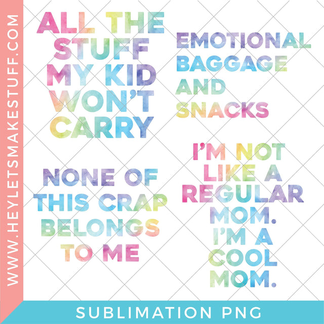 Funny Mom Tote Bag Bundle - Sublimation Sublimation Hey Let's Make Stuff 