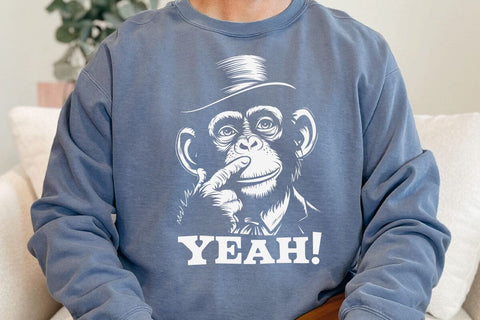 Funny Monkey Graphic with 'YEAH!' Svg SVG DesignDestine 