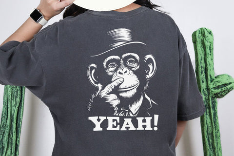 Funny Monkey Graphic with 'YEAH!' Svg SVG DesignDestine 