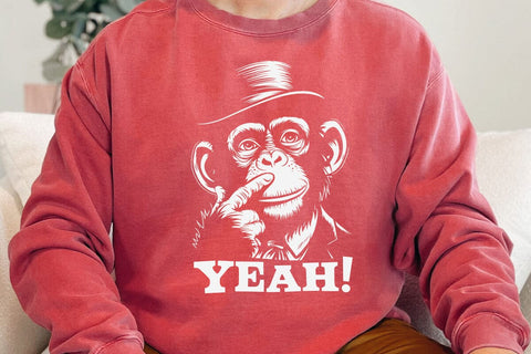 Funny Monkey Graphic with 'YEAH!' Svg SVG DesignDestine 