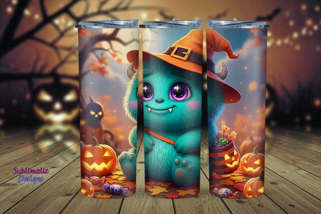 Funny Monster Skinny Tumbler Design | Halloween Tumbler Wrap for Sublimation Sublimation Sublimatiz Designs 