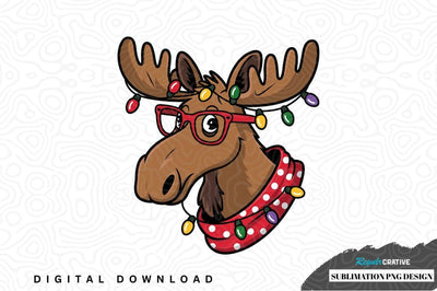 Funny moose christmas sublimation png design Sublimation Regulrcrative 