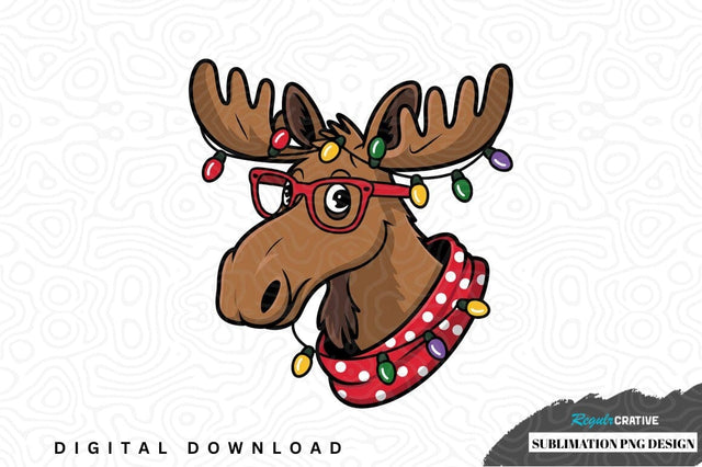 Funny moose christmas sublimation png design Sublimation Regulrcrative 