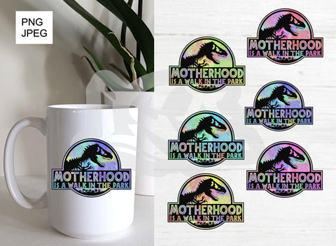 Funny Motherhood Walk In The Park PNG Sublimation LCA Digital 