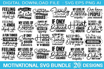 Funny Motivational Svg Bundle SVG designmaster24 