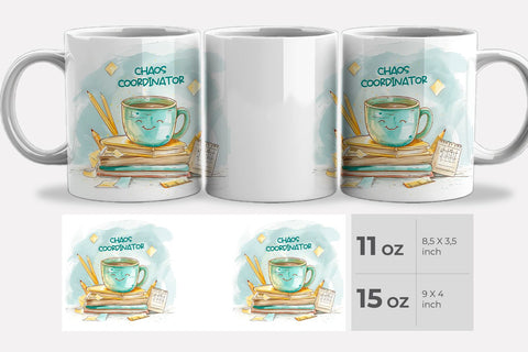 Funny & Motivational Teacher Mug Wraps for 11 & 15 oz Mugs Sublimation KMarinaDesign 