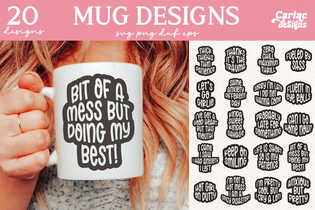 Funny Mug SVG and Sublimation Bundle SVG Carla C Designs 