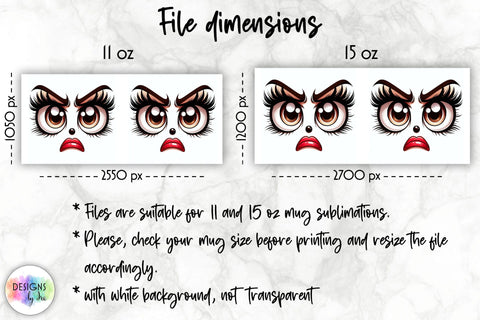 Funny Mug Wrap Sublimation with Cartoon Face Sublimation Designs by Ira 