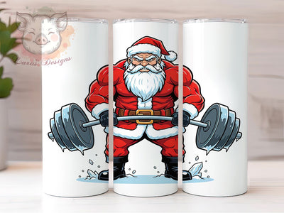 Funny Muscle Santa Tumbler, Strong Santa Art, Fitness Santa Tumbler, 20Oz Wrap Design, Christmas Sublimation, Buff Santa Theme, Funny Holiday Muscle Sublimation Lara' s Designs 