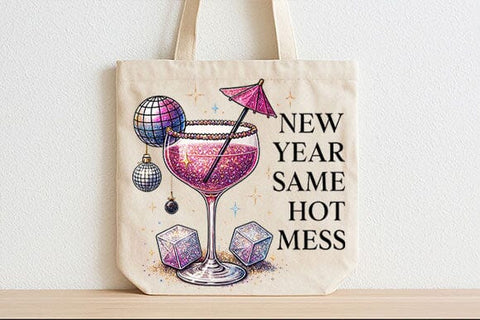 Funny New Year PNG Same Hot Mess Cocktail Design SVG BillahCrafts 