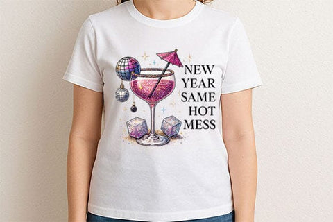 Funny New Year PNG Same Hot Mess Cocktail Design SVG BillahCrafts 