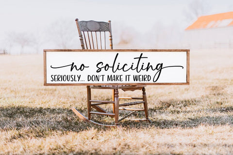 Funny No Soliciting Door Hanger Design - Silhouette SVG with Sarcastic Quote SVG Pickled Thistle Creative 