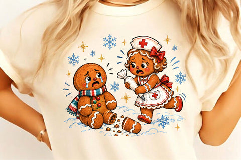 Funny Nurse Gingerbread Christmas PNG Sublimation SVGista 