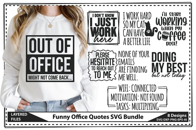 Funny Office Quotes SVG Bundle SVG shah alam 