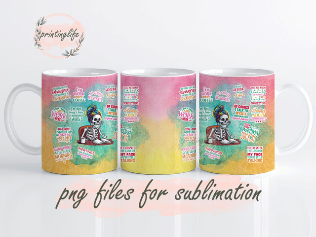 Funny Office Worker Mug Wrap Design, Instant Digital Design Download Mug Wrap Design, Mug Design PNG Sublimation PrintingLife 