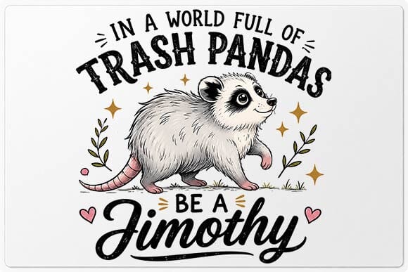 Funny Opossum Quote PNG | Trash Panda Be a Jimothy Digital Download SVG BillahCrafts 