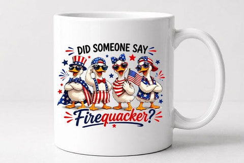 Funny Patriotic Duck PNG – Firequacker Fourth of July Sublimation Design SVG BillahCrafts 