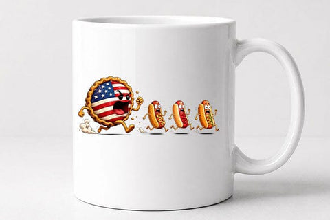 Funny Patriotic Food PNG American Flag Pie Character Digital Download SVG BillahCrafts 