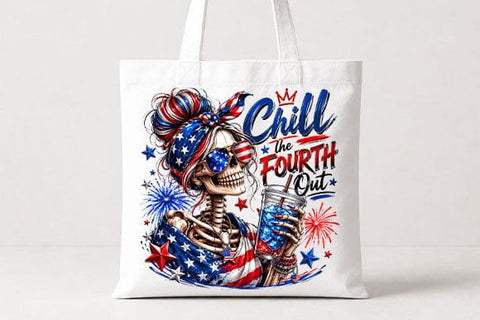 Funny Patriotic Skeleton Woman PNG Fourth of July Sublimation Design SVG BillahCrafts 