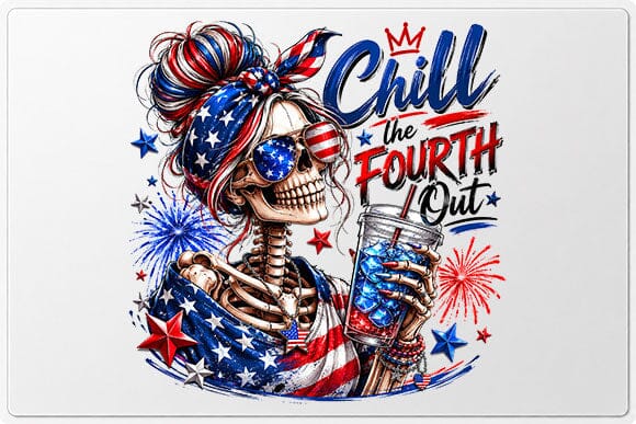 Funny Patriotic Skeleton Woman PNG Fourth of July Sublimation Design SVG BillahCrafts 