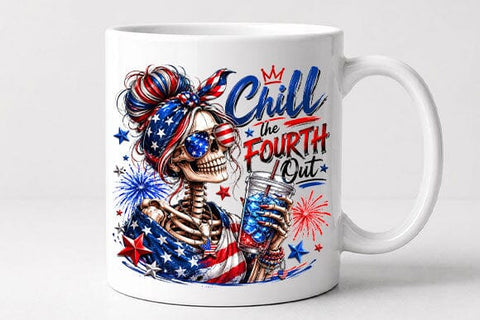 Funny Patriotic Skeleton Woman PNG Fourth of July Sublimation Design SVG BillahCrafts 