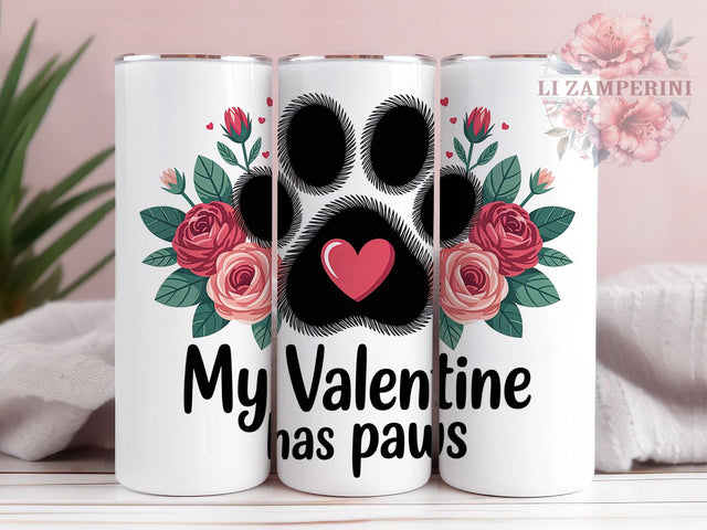 Funny Paws Valentine Tumbler, Funny Anti Valentine Tumbler, Pet Lover 20oz Wrap, Sublimation Design, Stylish Gift Idea, Anti Valentine Wrap, Cute Animal Tumbler Sublimation Li Zamperini 