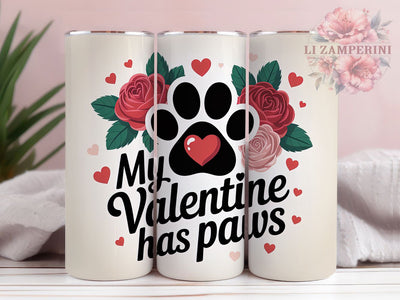Funny Paws Valentine Tumbler, Funny Anti Valentine Tumbler, Pet Lover 20oz Wrap, Sublimation Design, Stylish Gift Idea, Anti Valentine Wrap, Cute Animal Tumbler Sublimation Li Zamperini 