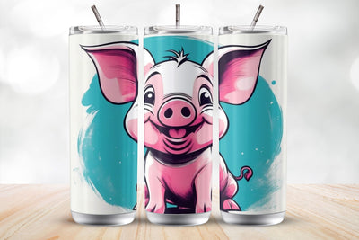 Funny Pig 20 Oz Sublimation Tumbler Wrap Sublimation MockupSvgVenue 