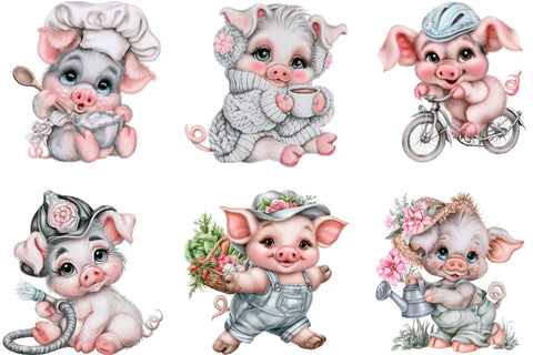 Funny Pig Clipart Sublimation SVGArt 