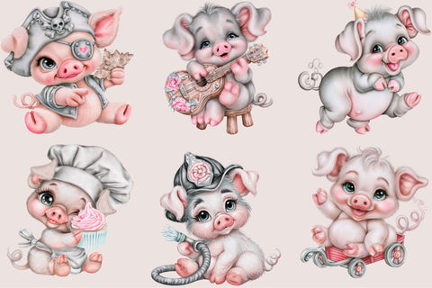 Funny Pig Clipart Sublimation SVGArt 