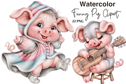 Funny Pig Clipart Sublimation SVGArt 