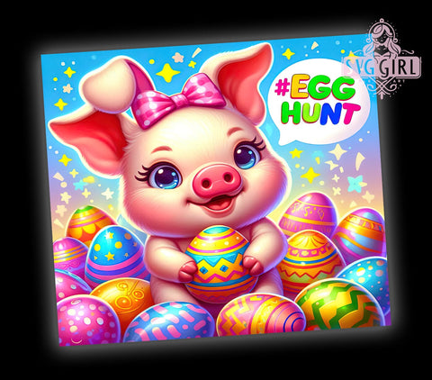 Funny Pig, Easter Tumbler, 20oz Tumbler, Easter PNG, Pig Design, Holiday Decor, Spring Tumbler, Sublimation Wrap Sublimation SvggirlplusArt 