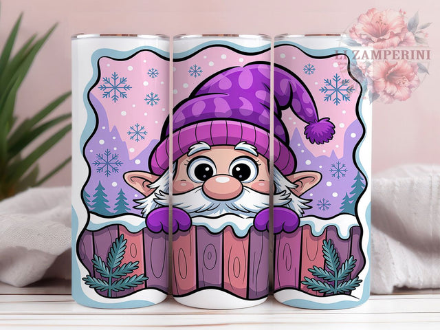 Funny Pink Christmas Gnome Tumbler, Pink Christmas Gnome, Cute Holiday Gnome, 20Oz Wrap Design, Christmas Sublimation, Whimsical Gnome Art, Festive Pink Theme Sublimation Li Zamperini 