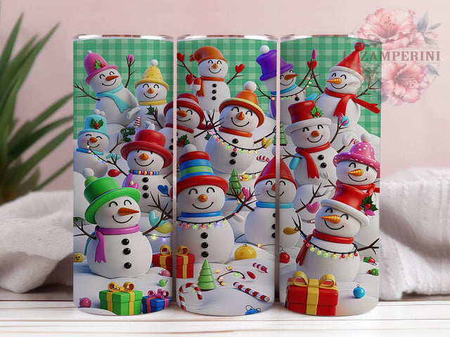 Funny Plaid Snowman Christmas Tumbler, Christmas Plaid Wrap, Holiday Pattern Sublimation Design, Cute Snowman Cup, 20Oz Skinny Tumbler Wrap, Festive Plaid Mug, Humorous Christmas Design Sublimation Li Zamperini 