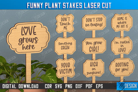 Funny Plant Stakes Bundle | Garden Decoration | Lawn Stake | Garden Stakes | CNC Files SVG Fly Design 