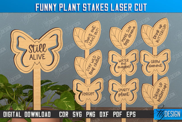 Funny Plant Stakes | Garden Decoration | Lawn Stake | Garden Stakes | CNC File SVG Fly Design 