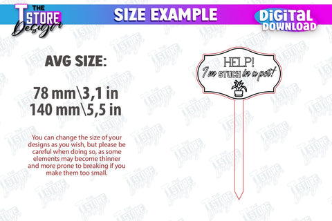 Funny Plant Stakes Laser Cut Bundle | Garden Decoration | Lawn Stake | Garden Stakes | CNC Files SVG The T Store Design 