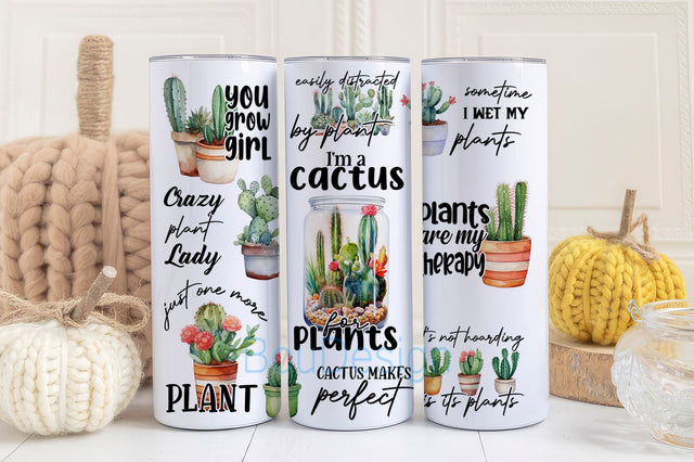 Funny Plant Tumbler Wrap Sublimation Designs - Plant Quotes Skinny Tumbler 20oz Design - PNG for Straight Tapered Tumbler PNG File Digital Sublimation BouDesign 