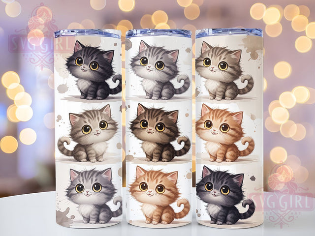 Funny Playful Cute Kitty Cat Tumbler, Animal Lover Cup, Cute Kitty Wrap, Pet Lover Drinkware, Cat Mom Gift Tumbler, Humorous Cat Sublimation Design, Playful Feline Cup Sublimation SvggirlplusArt 