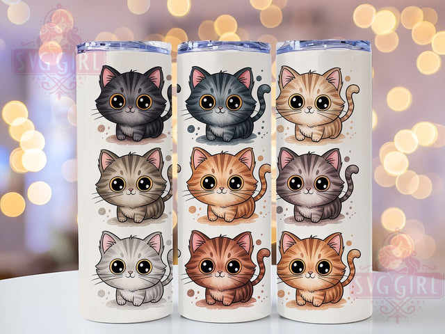 Funny Playful Cute Kitty Cat Tumbler, Animal Lover Cup, Cute Kitty Wrap, Pet Lover Drinkware, Cat Mom Gift Tumbler, Humorous Cat Sublimation Design, Playful Feline Cup Sublimation SvggirlplusArt 