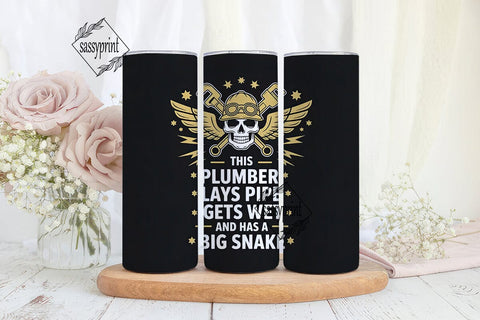 Funny Plumber Tumbler Wrap Sublimation sassyprint 